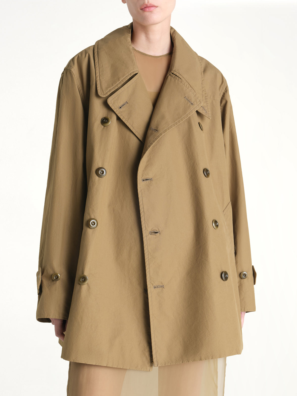 Cropped Trench in Khaki