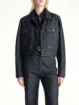 Cropped Blouson With Studs in Slate