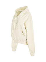 Small Arrow Pearl Oversize Fit Hoodie in Beige