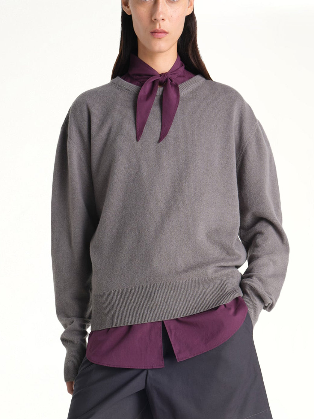 Crew Neck Sweater in Wolf