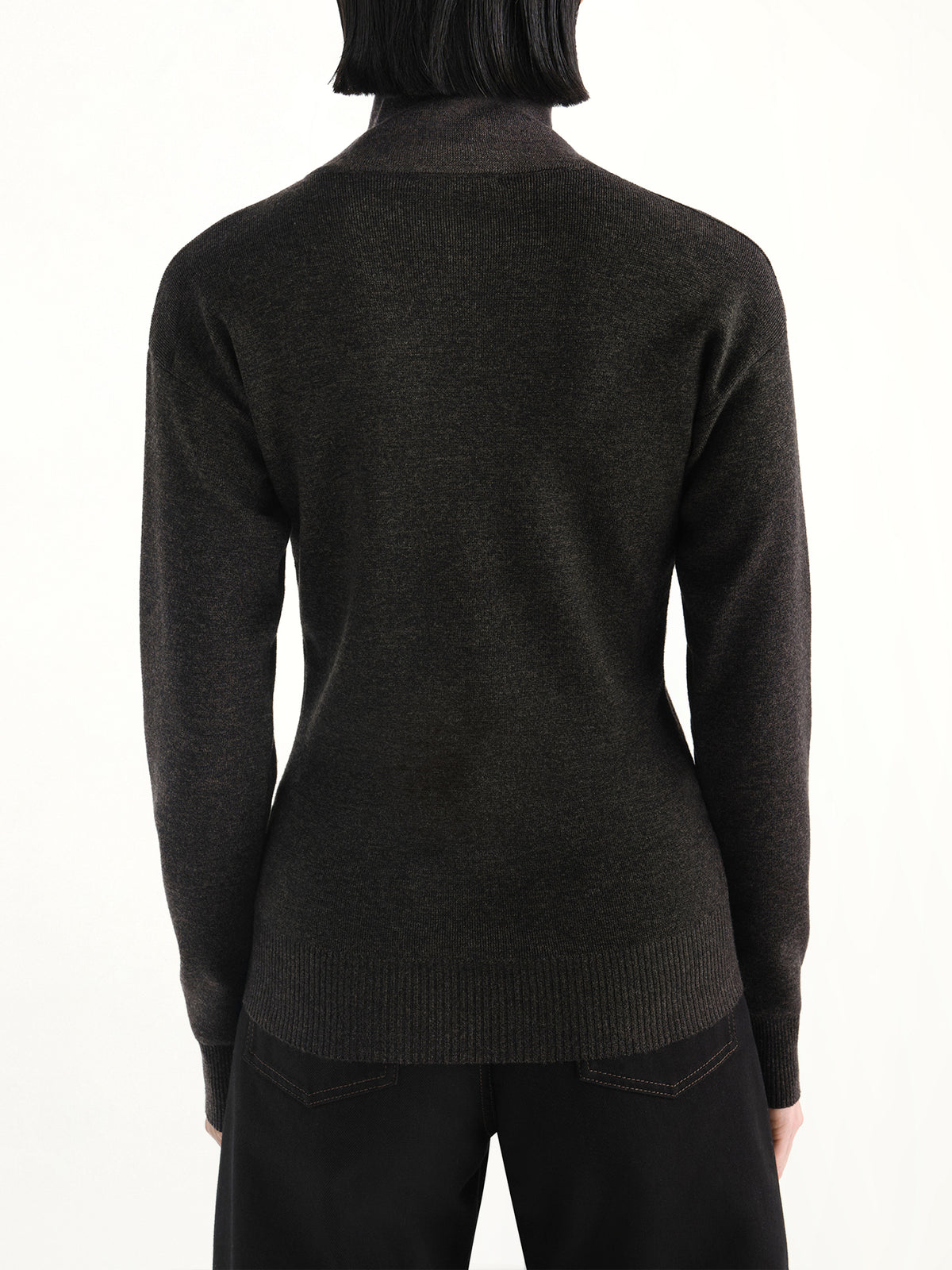 Buttoned Top in Black Melange