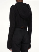 LS Cropped Hooded Top in Black