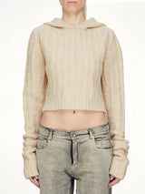 LS Cropped Hooded Top in Natural