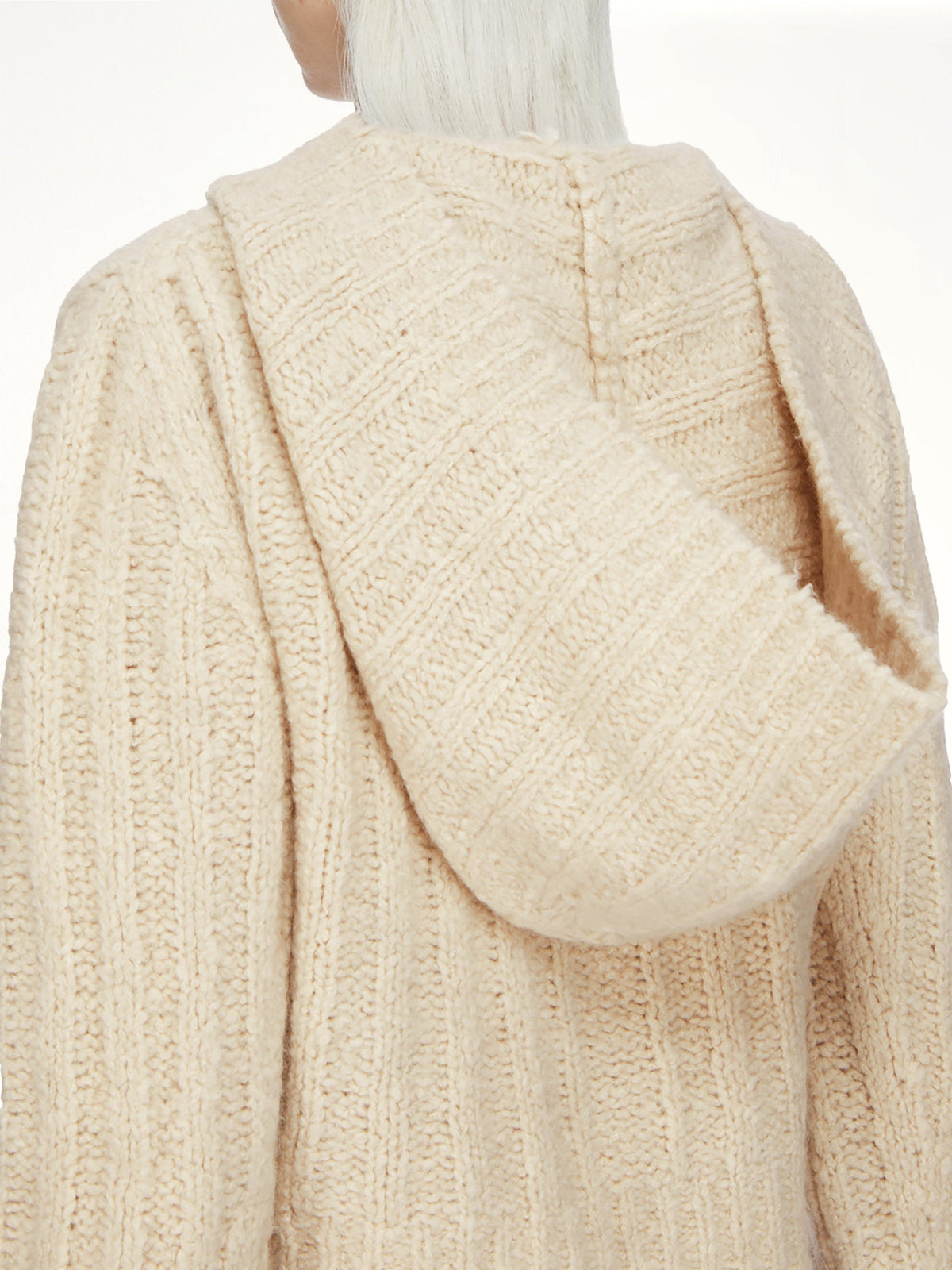 LS Cropped Hooded Top in Natural