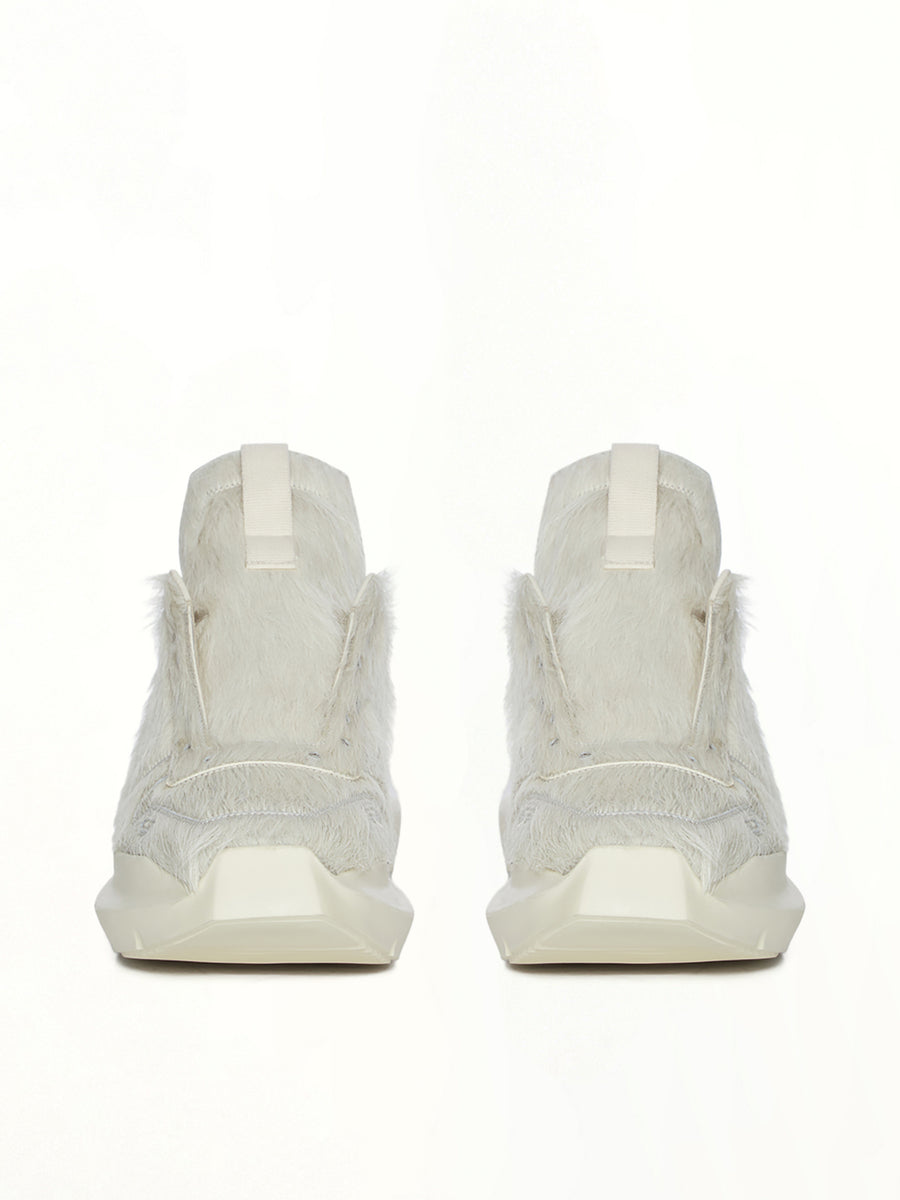 Fur Geth Runner in Milk/Milk/Milk Back View | RICK OWENS