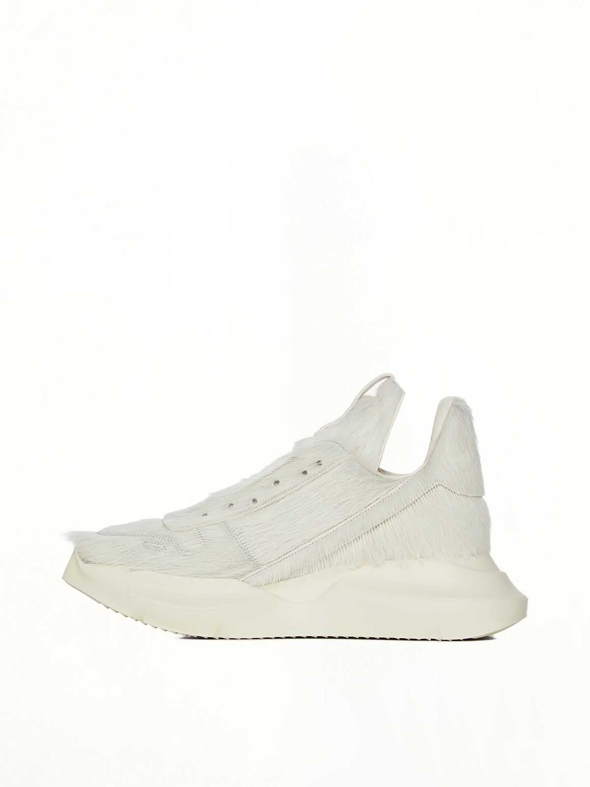 Fur Geth Runner in Milk/Milk/Milk Top View | RICK OWENS