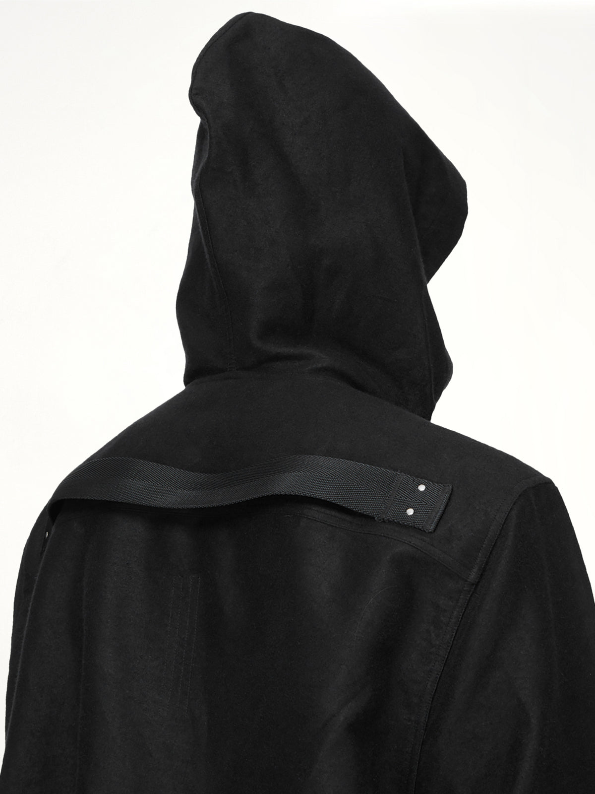 Moleskin Hooded Outershirt in Black