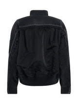 Denim & Nylon Twill Jacket in Black
