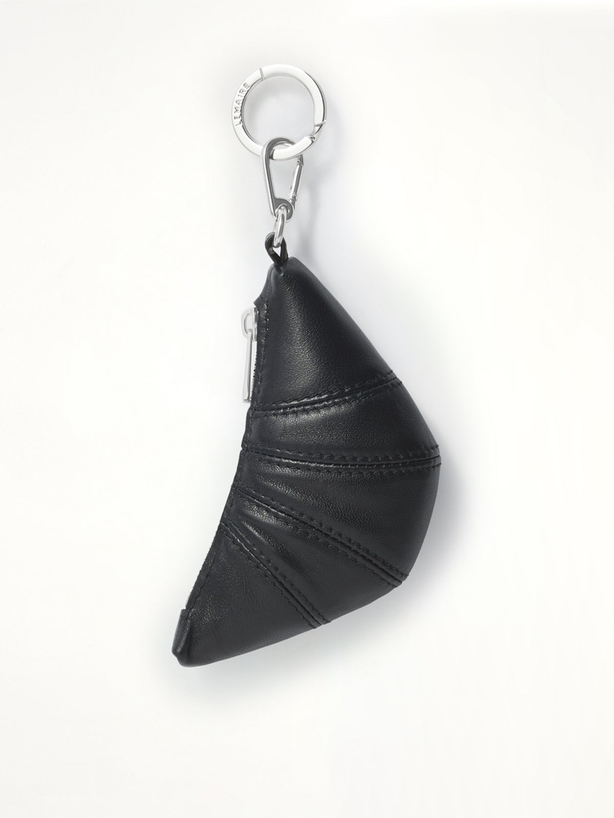 Mini Croissant Soft Nappa Keyring in Dark Chocolate