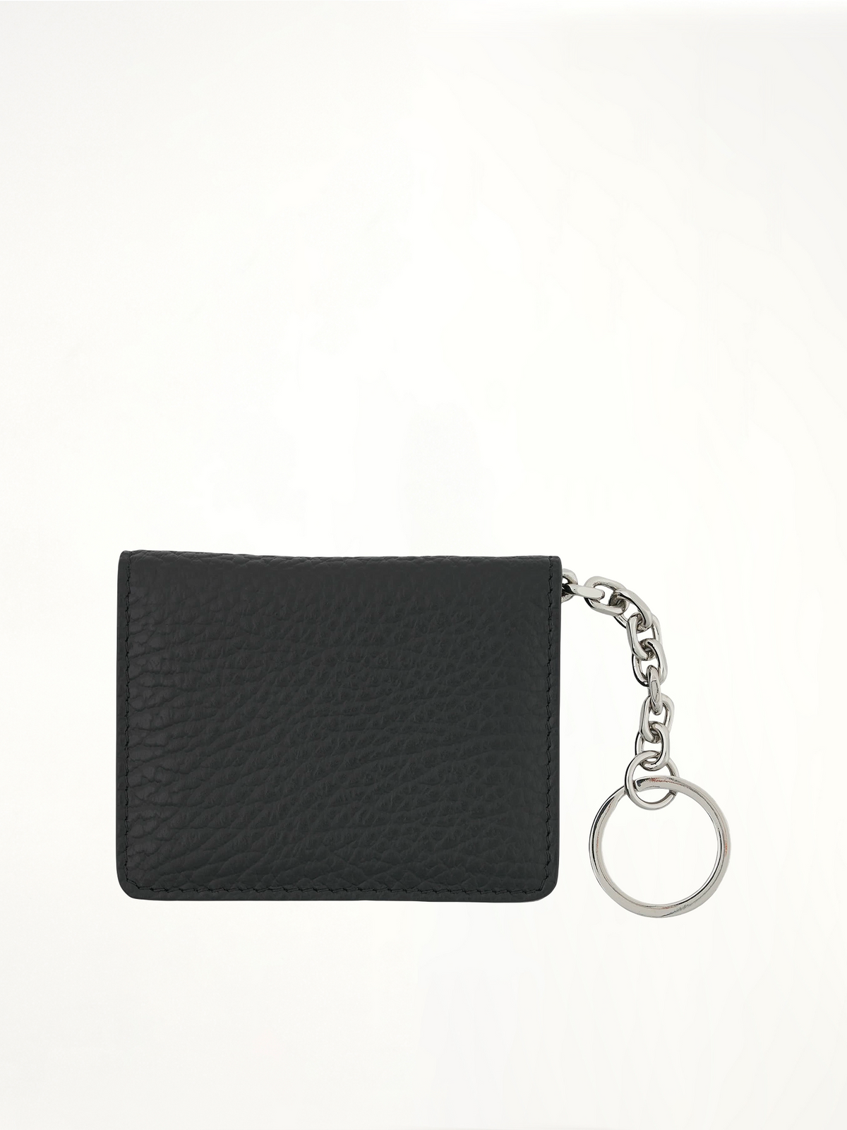 Four Stitch Logo Card Holder with Keyring in Black