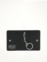 Four Stitch Logo Card Holder with Keyring in Black