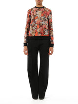 Flower Sweatshirt in Orange/Black