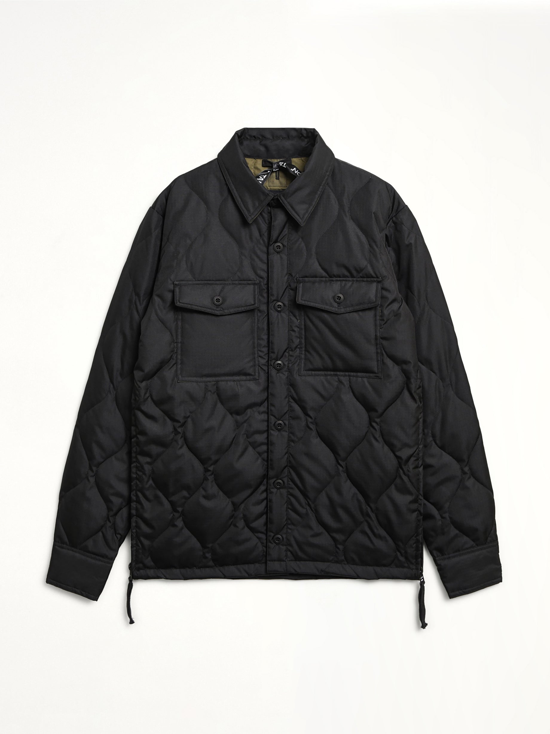 Military Down Shirt in Black