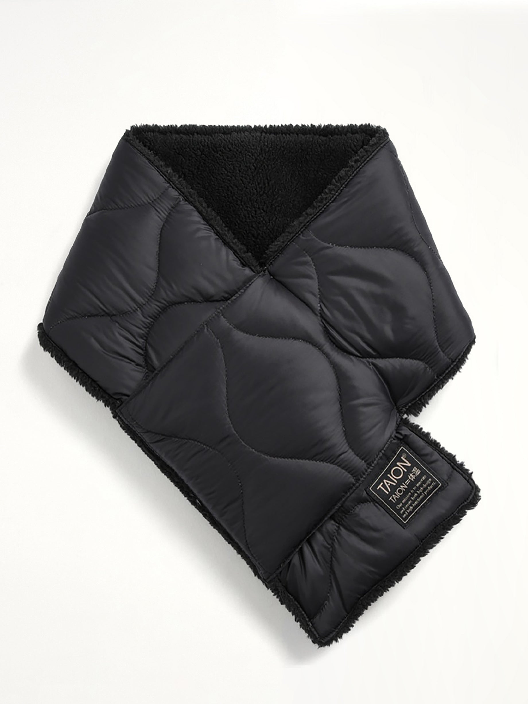 Military Reversible Down Scarf in Black
