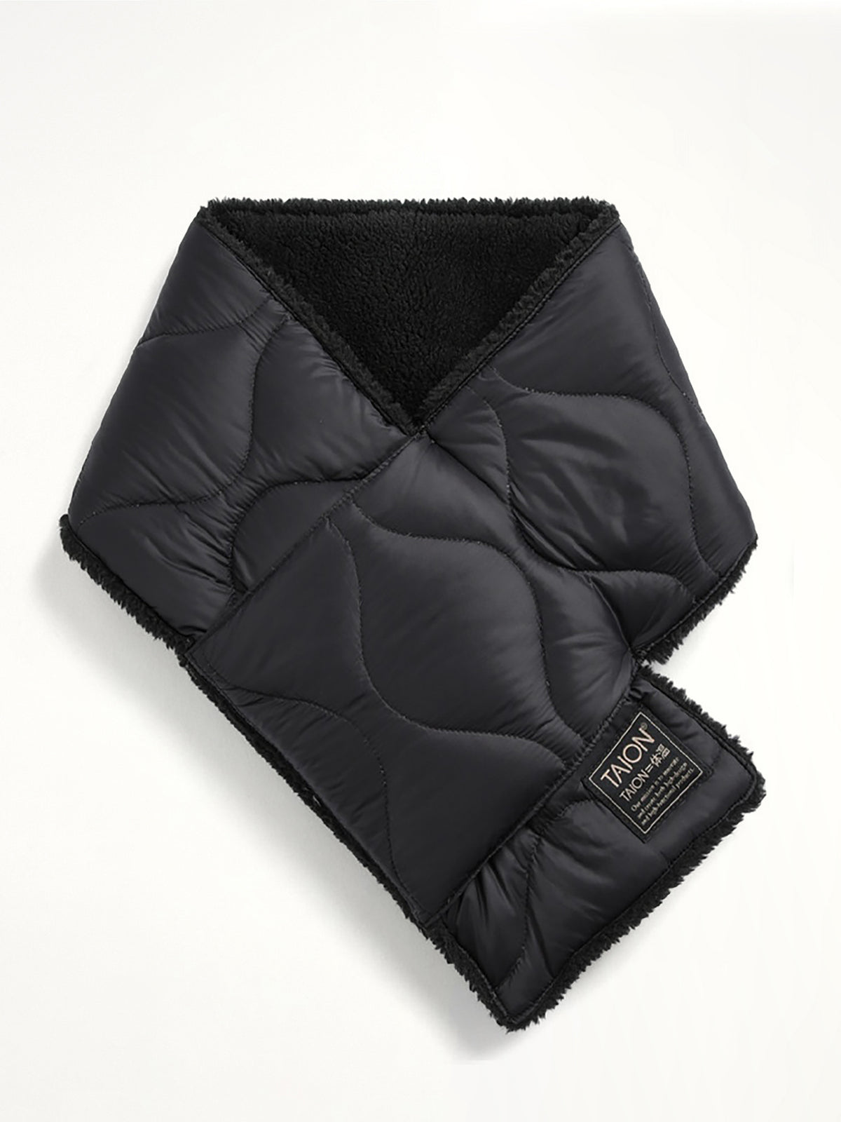 Military Reversible Down Scarf in Black