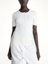 Fitted Henley in Milk