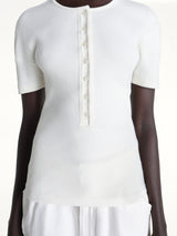 Fitted Henley in Milk