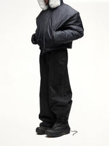 Wald Fur Puffer Jacket in Black