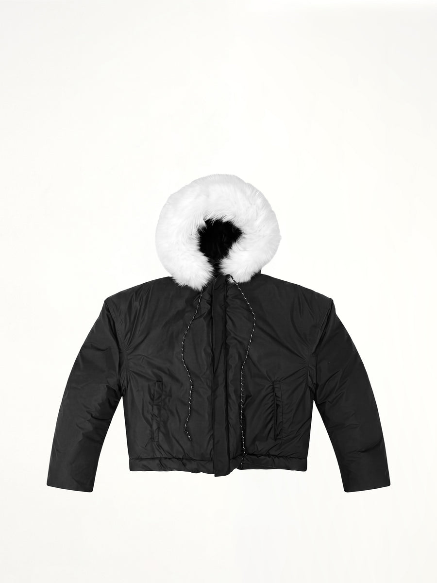 Wald Fur Puffer Jacket in Black