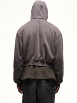 Reworked Work Zipper Hoodie in Dark Earth Tones
