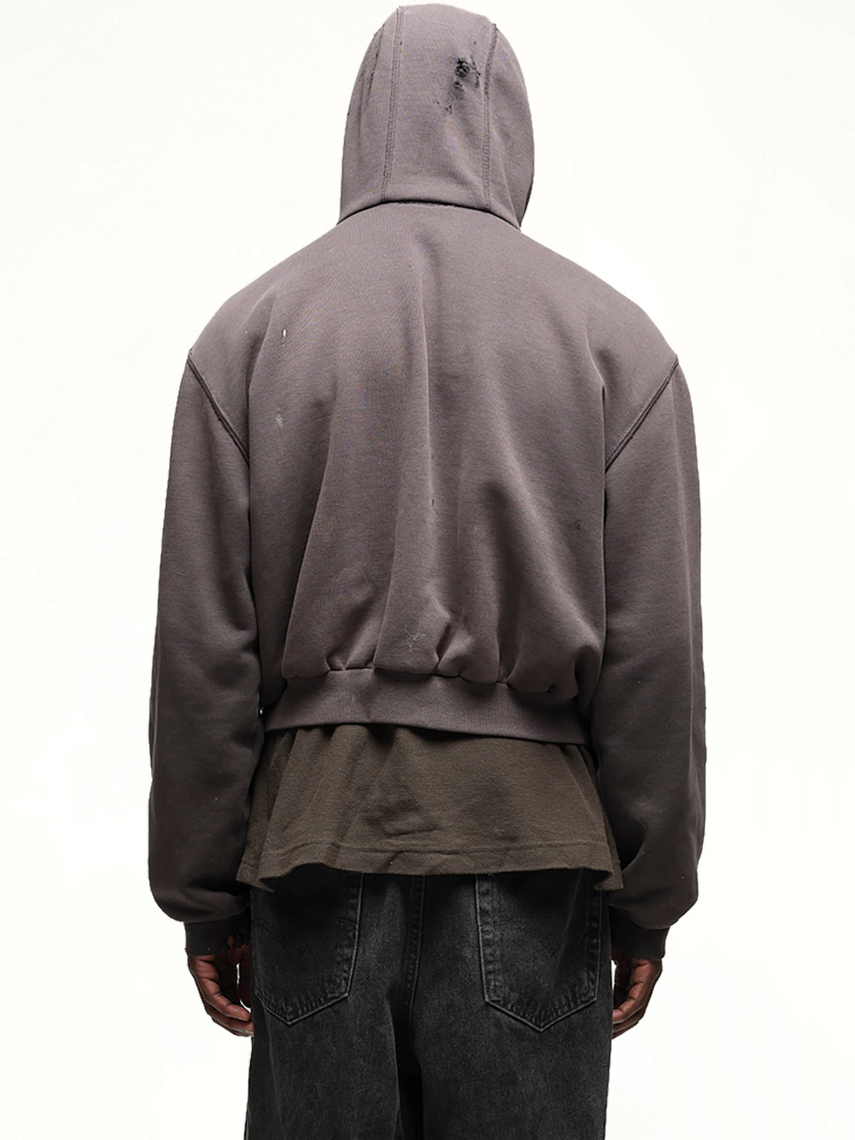 Reworked Work Zipper Hoodie in Dark Earth Tones