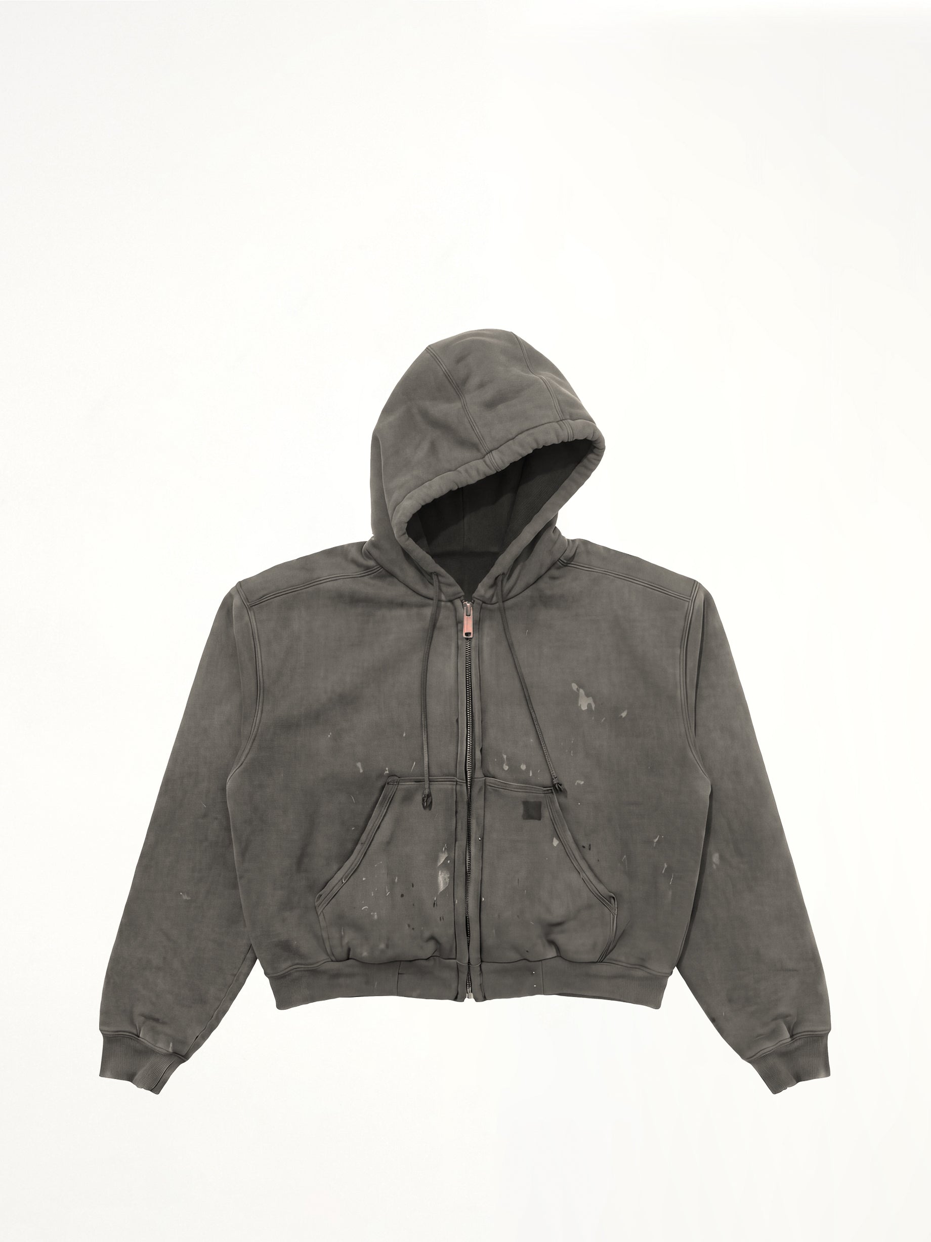 Reworked Work Zipper Hoodie in Dark Earth Tones