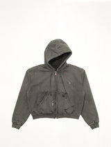 Reworked Work Zipper Hoodie in Dark Earth Tones