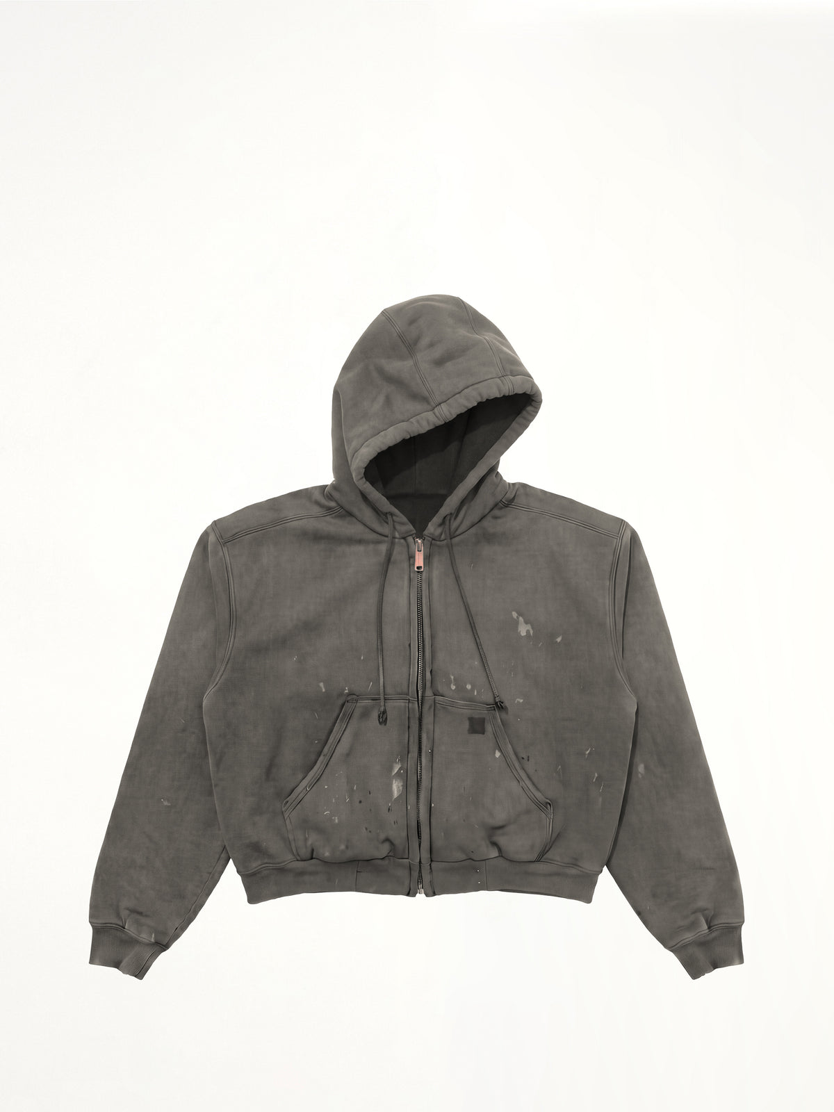 Reworked Work Zipper Hoodie in Dark Earth Tones