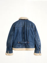 Sacai x Levi's Womens Sherpa Denim Jacket in Washed Indigo
