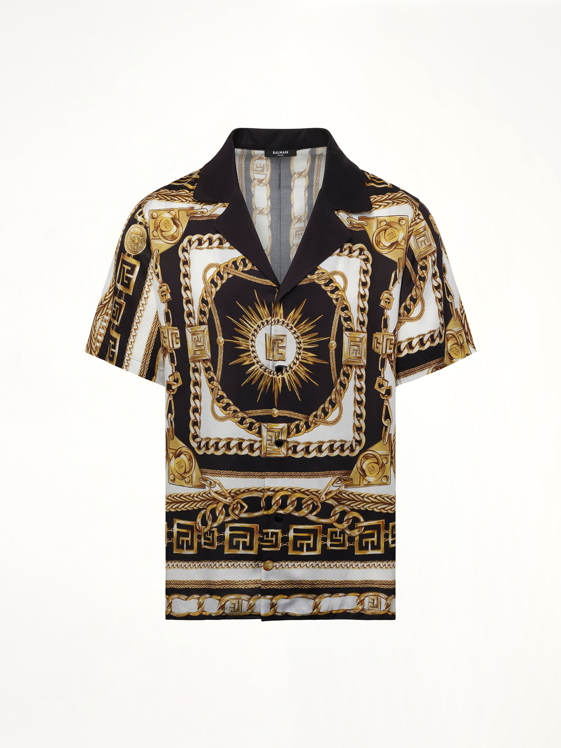 Foulard Print Shirt in Black/White/Gold