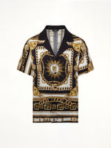 Foulard Print Shirt in Black/White/Gold