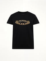 Balmain Chain Logo T-Shirt in Black/Gold