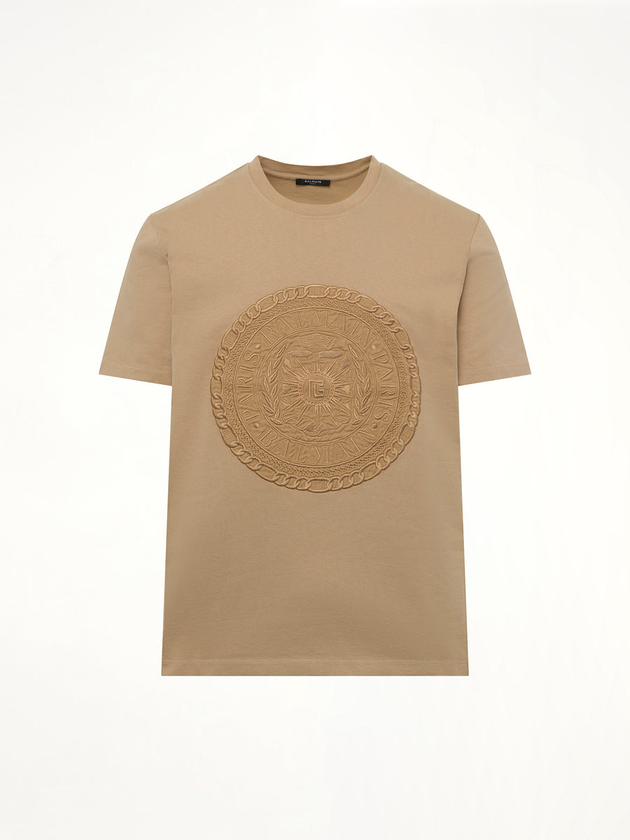 Balmain Medal T-Shirt in Camel