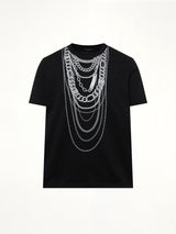 Chain Trompe L'Oeil T-Shirt in Black/White