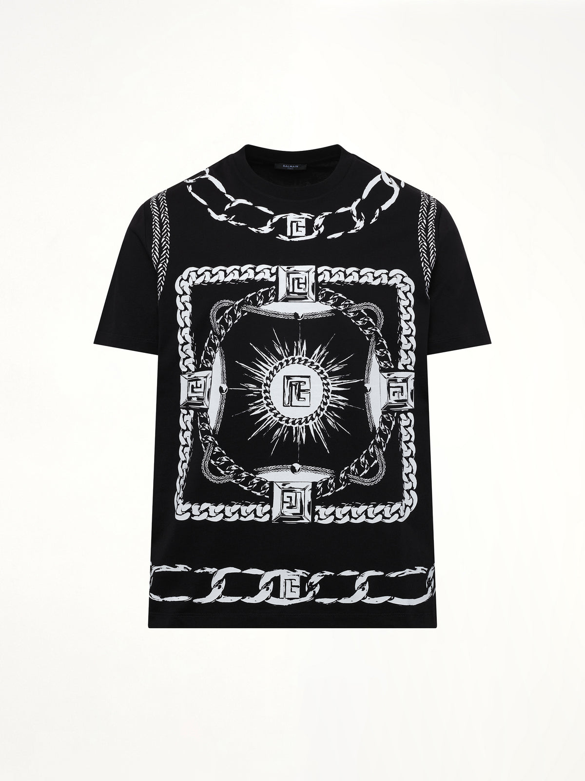 Foulard Print T-Shirt in Black/White