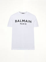 Logo Printed Straight Fit T-shirt in White/Black