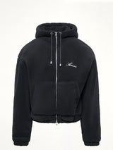 Bones Fleece Zip Hoodie in Black
