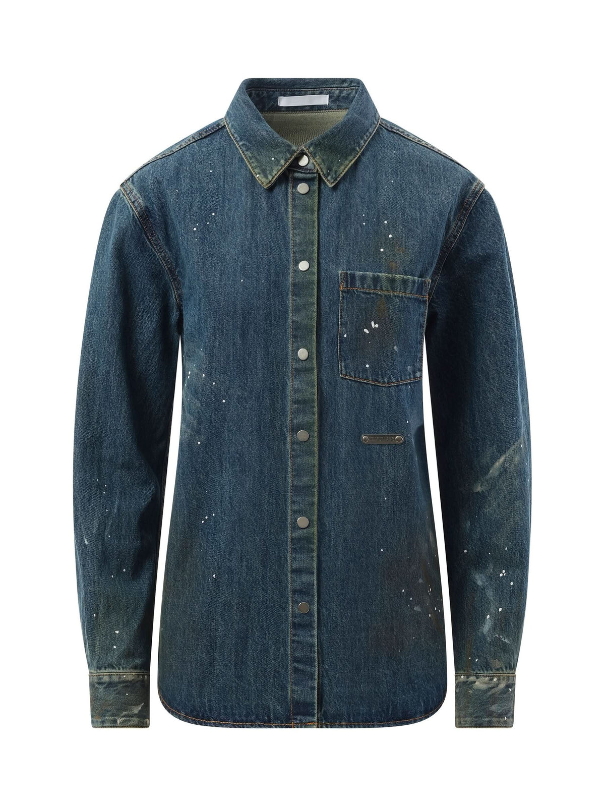 Painted Denim Shirt in Mid Indigo