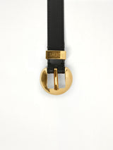 Pebble 2cm Belt in Black/Gold