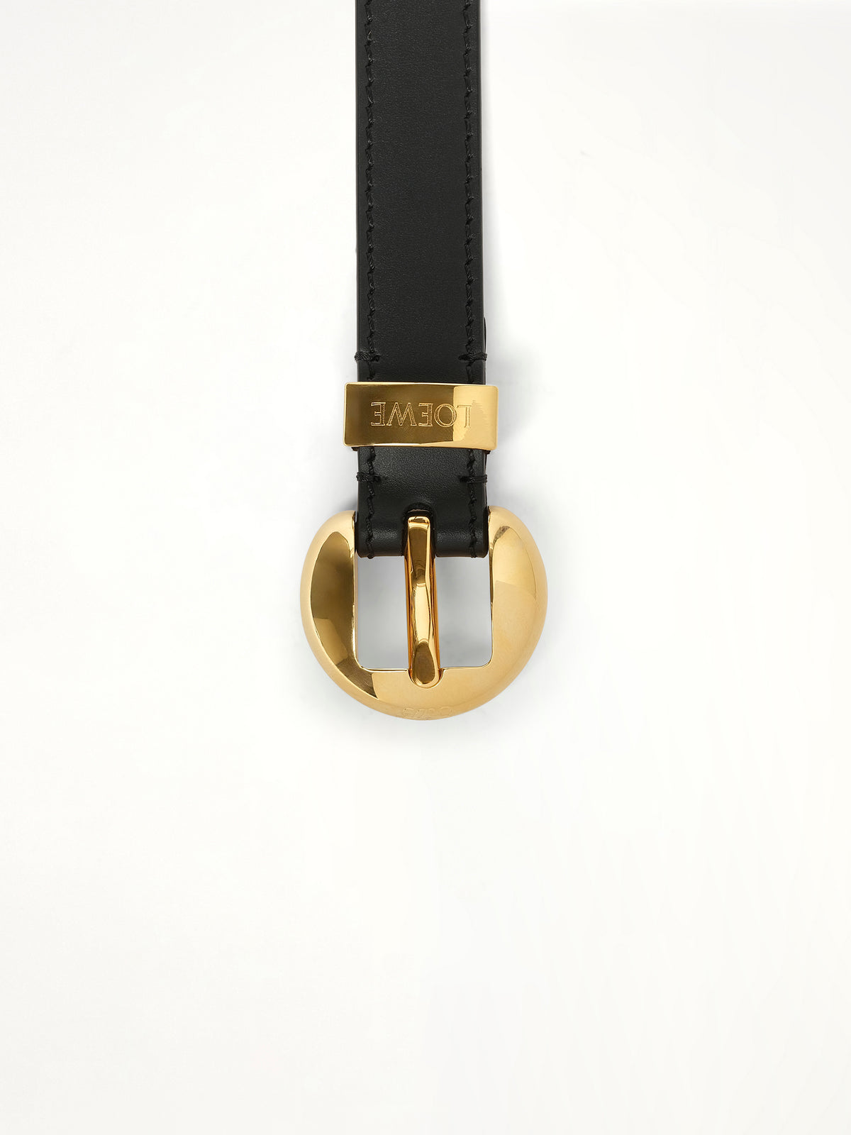 Pebble 2cm Belt in Black/Gold