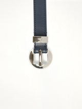 Pebble 2cm Belt in Deep Navy/Palladium