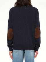 Gauge 12 Elbow Patch Cardigan in Navy
