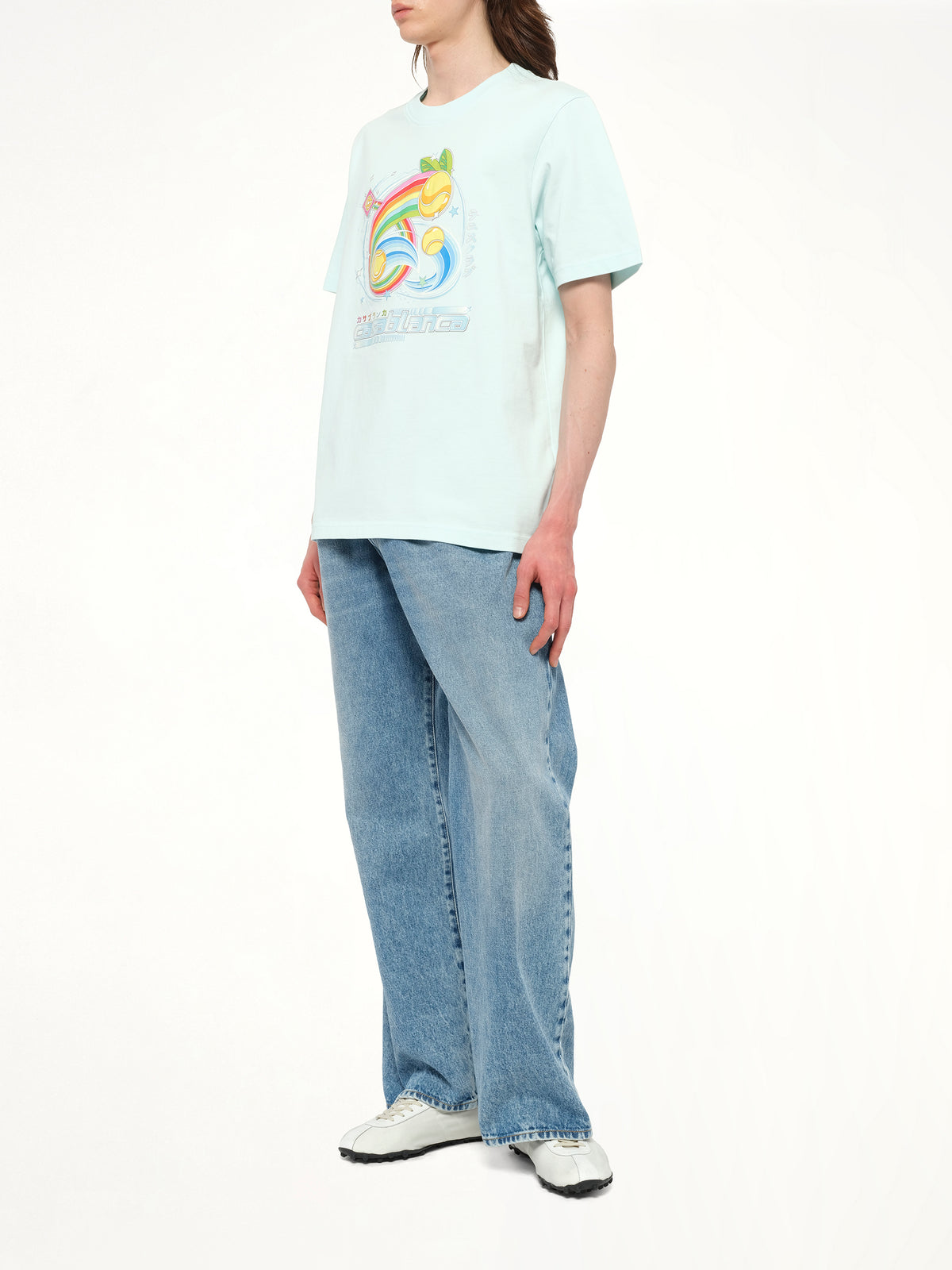 Manga Tennis Ball T-Shirt in Pale Blue