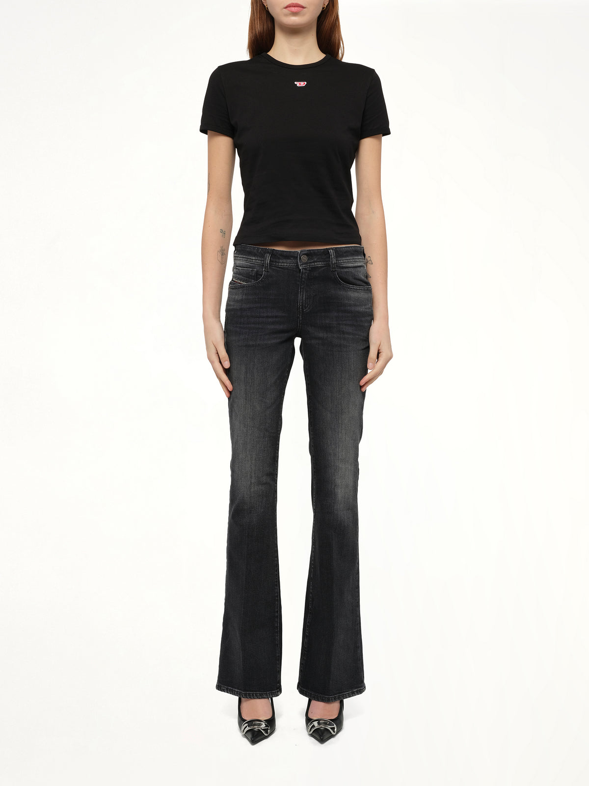 1969 D-EBBEY Bootcut Jeans in Black/Dark Grey