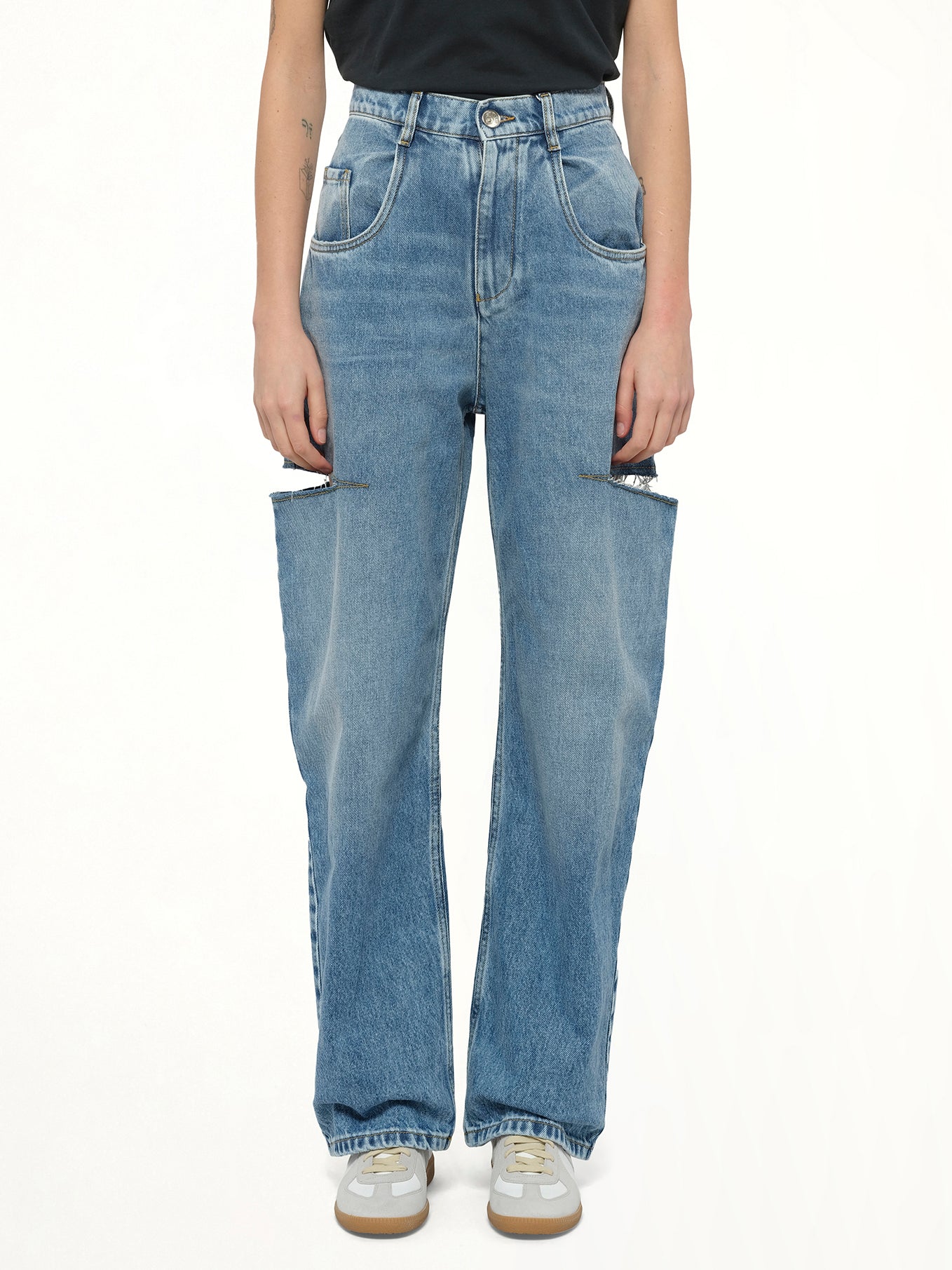 Slash Loose Fit Denim Jeans