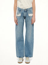 Straight Jeans with Contrasted Pockets