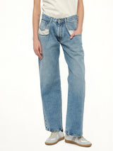 Straight Jeans with Contrasted Pockets