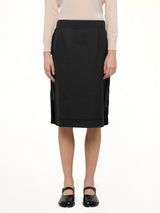 Midi Skirt in Carbon Melange/Black