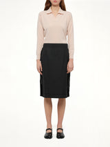 Midi Skirt in Carbon Melange/Black