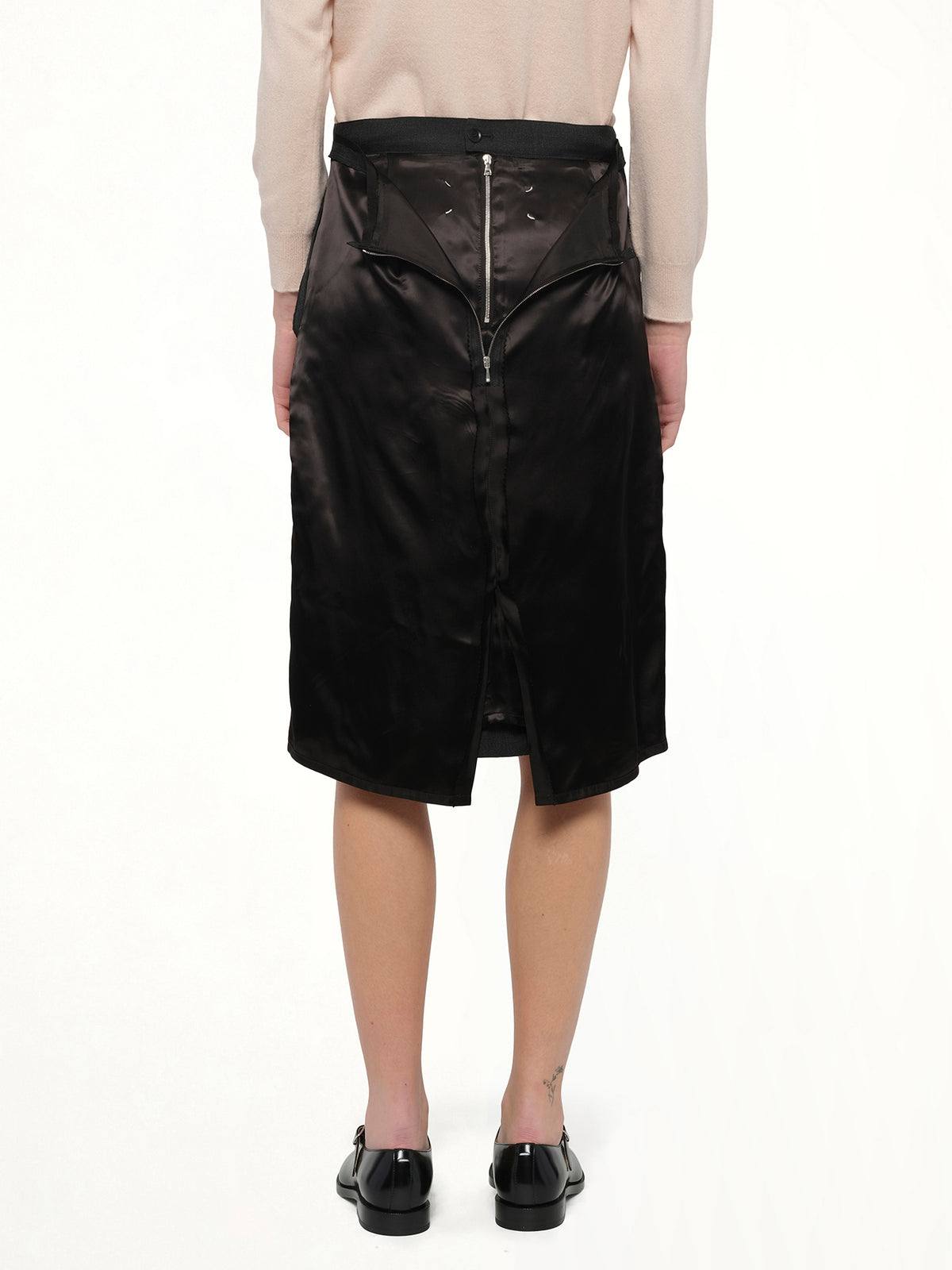 Midi Skirt in Carbon Melange/Black